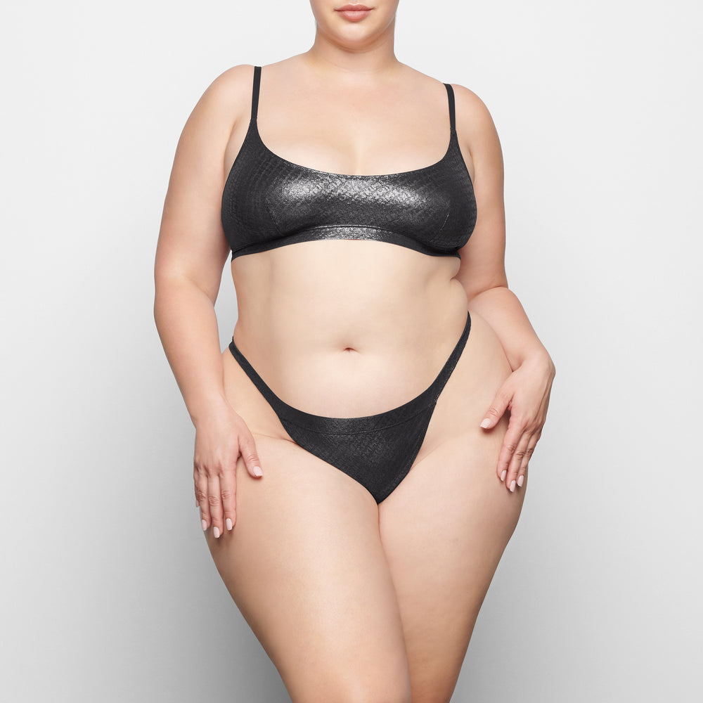Skims LOGO MESH FOIL SKIMPY TRIANGLE Bralette Zwart | BGO-154832