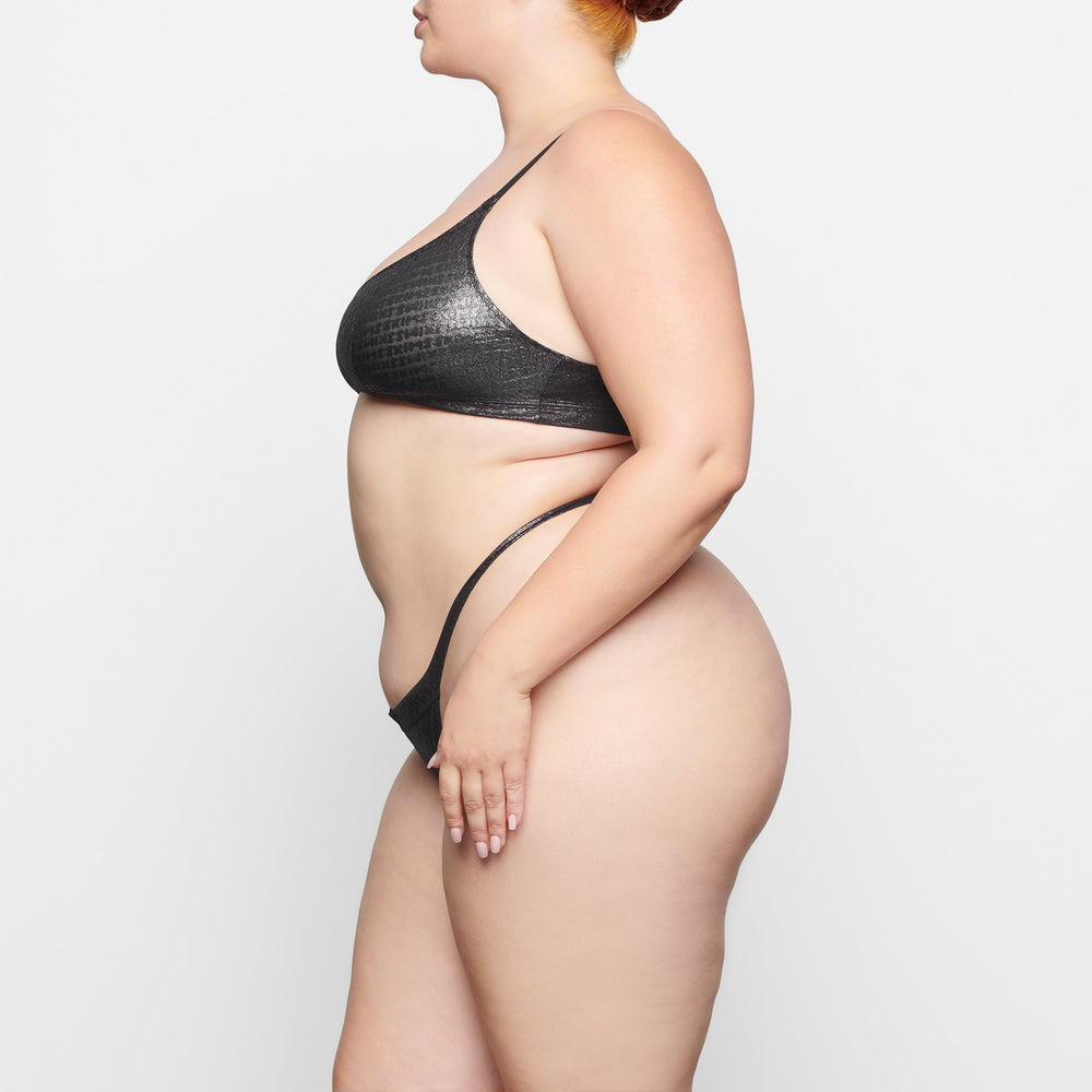 Skims LOGO MESH FOIL SKIMPY TRIANGLE Bralette Zwart | BGO-154832
