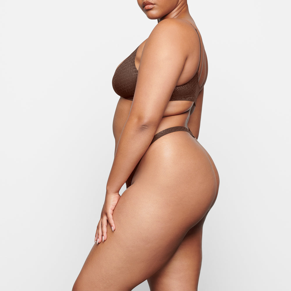 Skims LOGO MESH FOIL SKIMPY Thong Chocola | TSO-580934