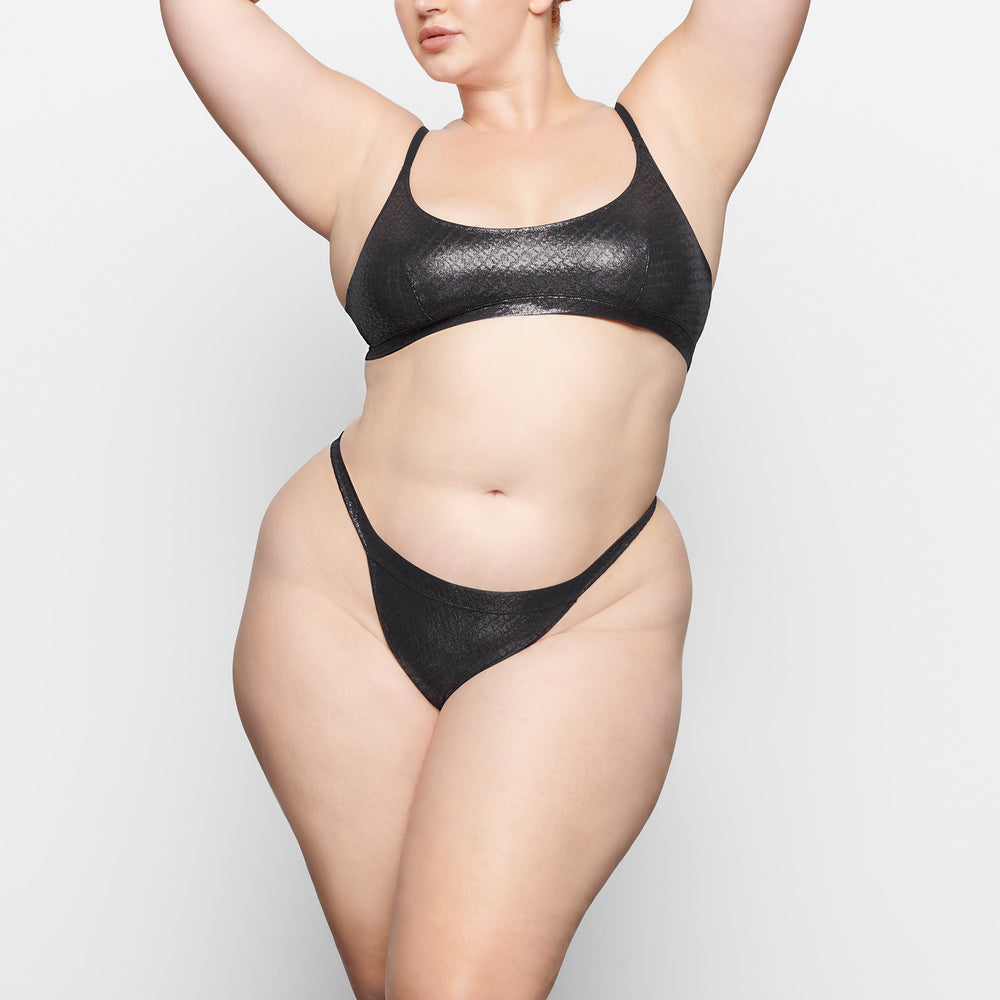 Skims LOGO MESH FOIL SKIMPY Thong Zwart | ORD-937216