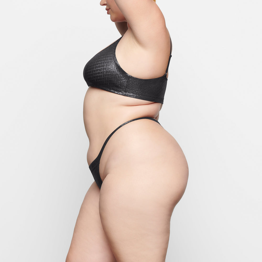 Skims LOGO MESH FOIL SKIMPY Thong Zwart | ORD-937216