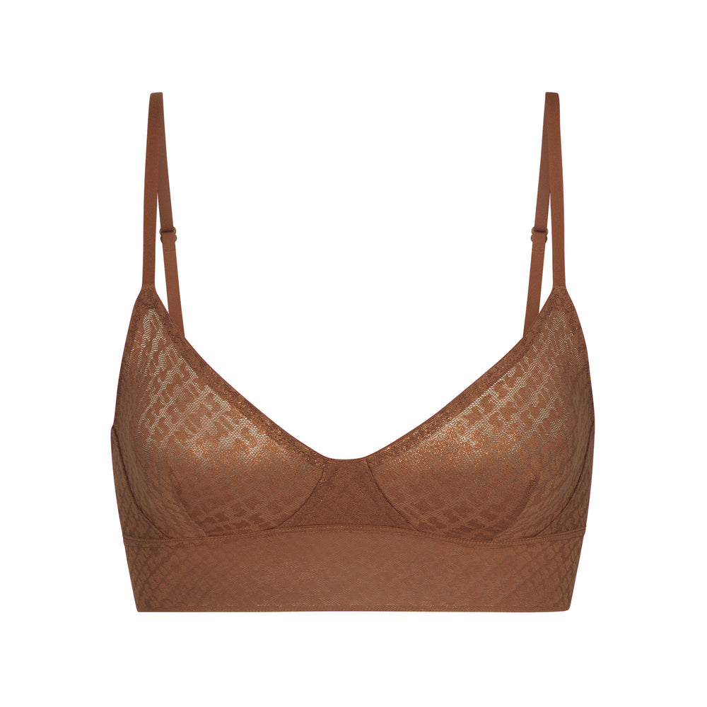 Skims LOGO MESH FOIL TRIANGLE Bralette Bruin | PLO-031472