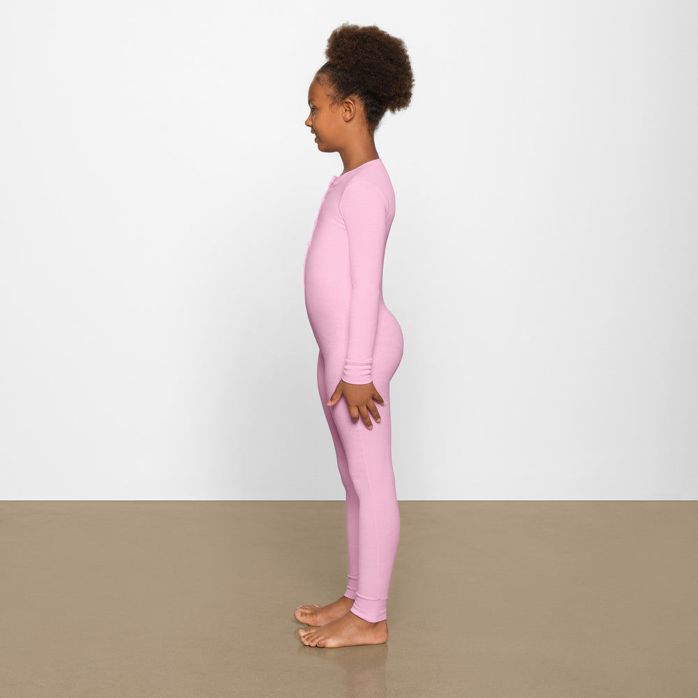 Skims LOGO POINTELLE HENLEY ONESIE Kinderen Roze | UPJ-754860