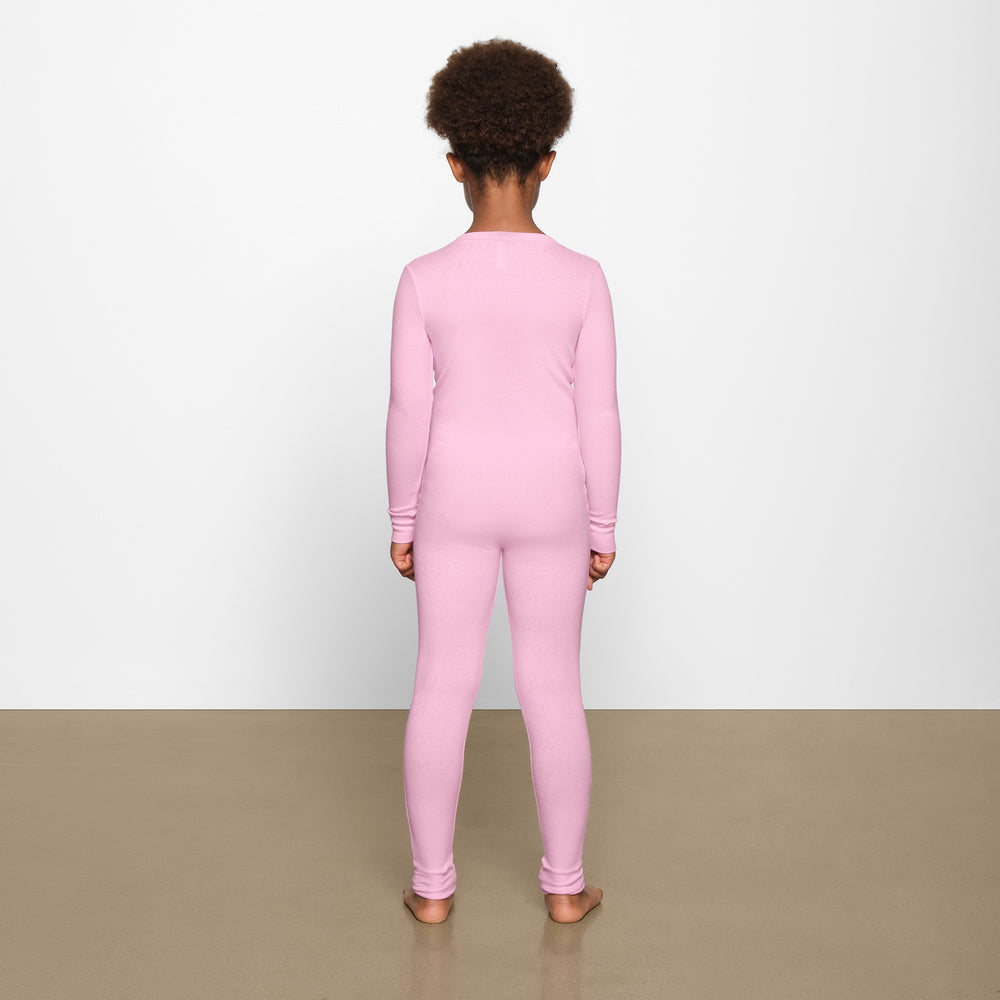 Skims LOGO POINTELLE HENLEY ONESIE Kinderen Roze | UPJ-754860