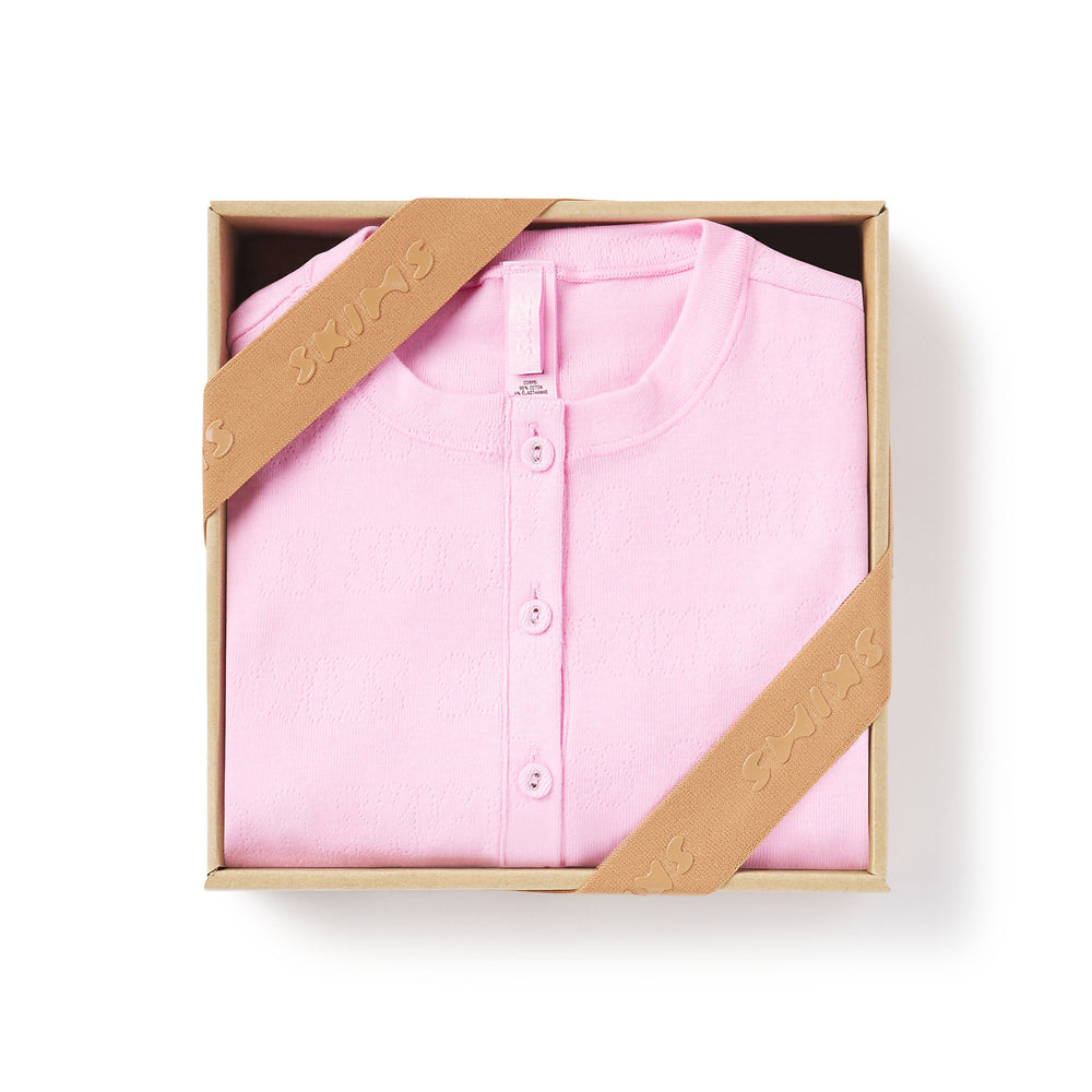 Skims LOGO POINTELLE HENLEY ONESIE Kinderen Roze | UPJ-754860
