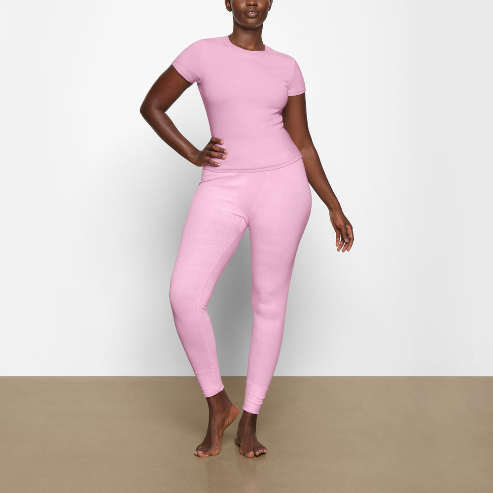 Skims LOGO POINTELLE T-shirt Roze | XPU-452386