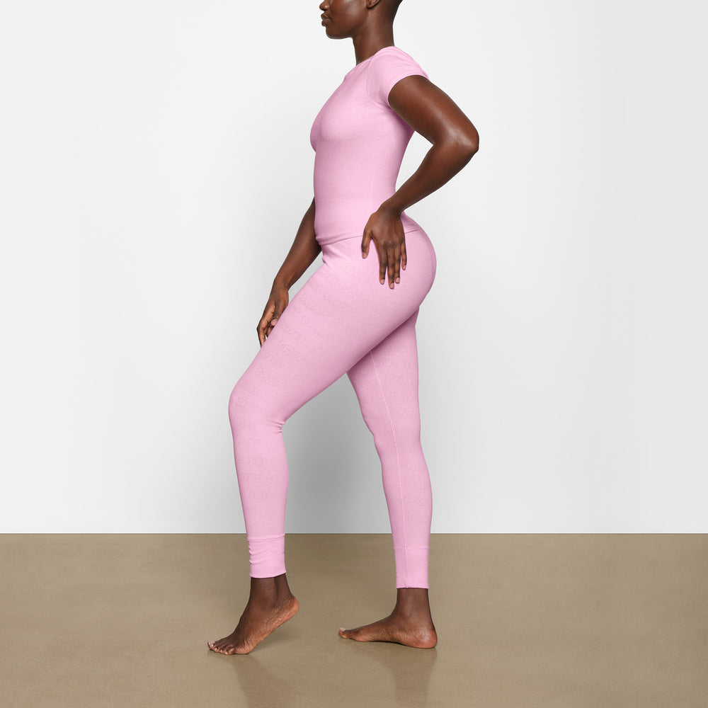 Skims LOGO POINTELLE T-shirt Roze | XPU-452386