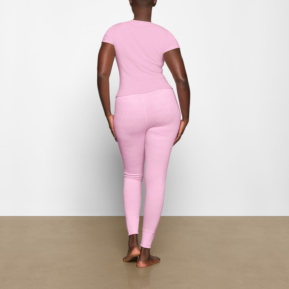 Skims LOGO POINTELLE T-shirt Roze | XPU-452386