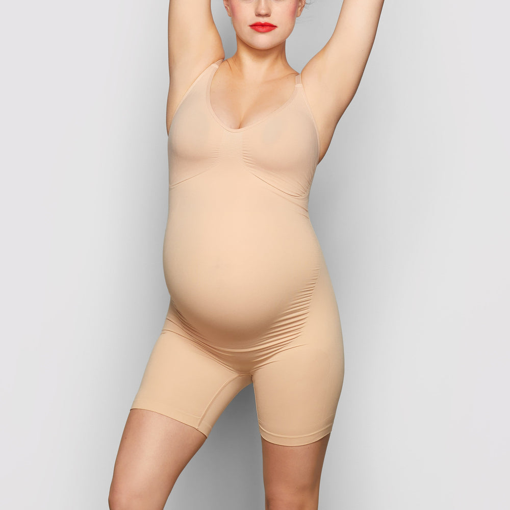 Skims MATERNITY SCULPTING BODYSUIT MID THIGH Maternity Shapewear Beige | QCU-589704