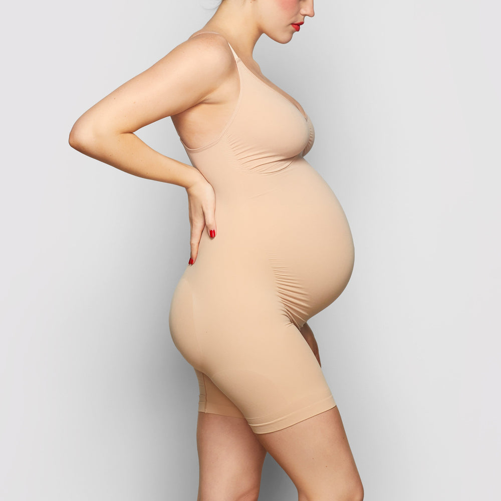 Skims MATERNITY SCULPTING BODYSUIT MID THIGH Maternity Shapewear Beige | QCU-589704