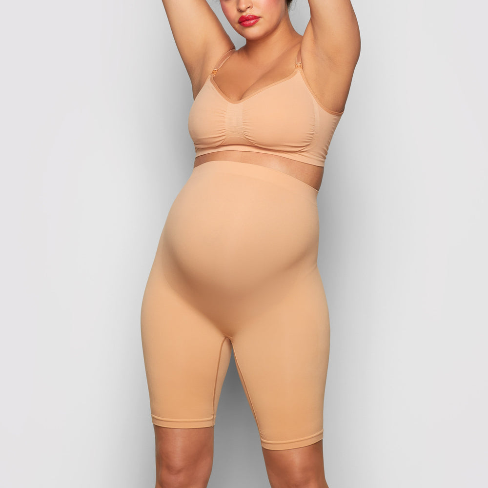 Skims MATERNITY SCULPTING BODYSUIT MID THIGH Maternity Shapewear Beige | QPK-520897