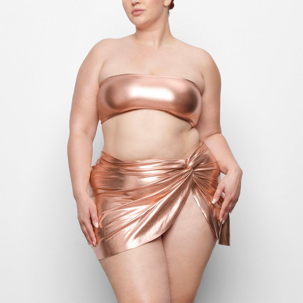 Skims METALLIC SWIM BANDEAU BIKINI TOP Two Pieces Roze Goud | RZW-629305