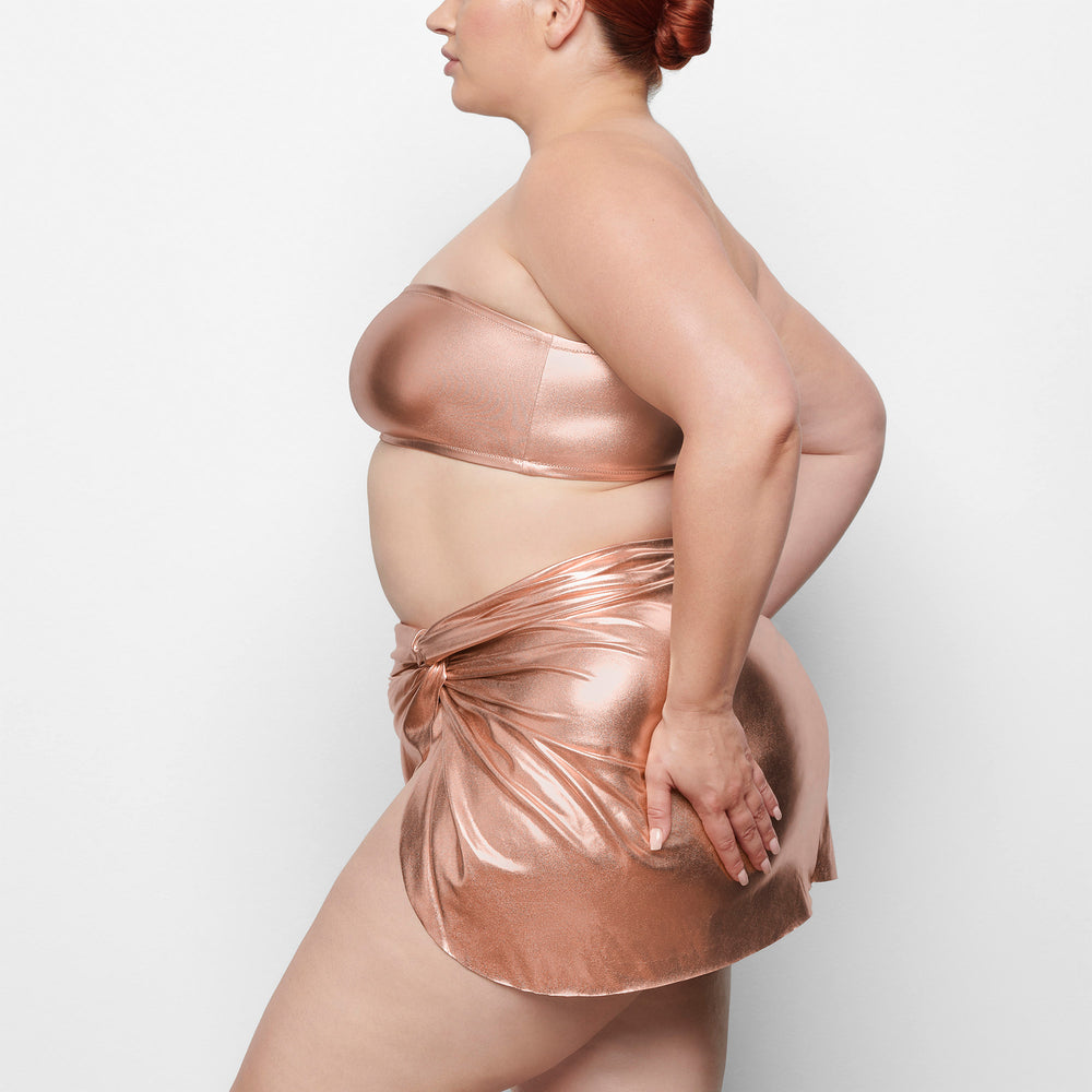 Skims METALLIC SWIM BANDEAU BIKINI TOP Two Pieces Roze Goud | RZW-629305