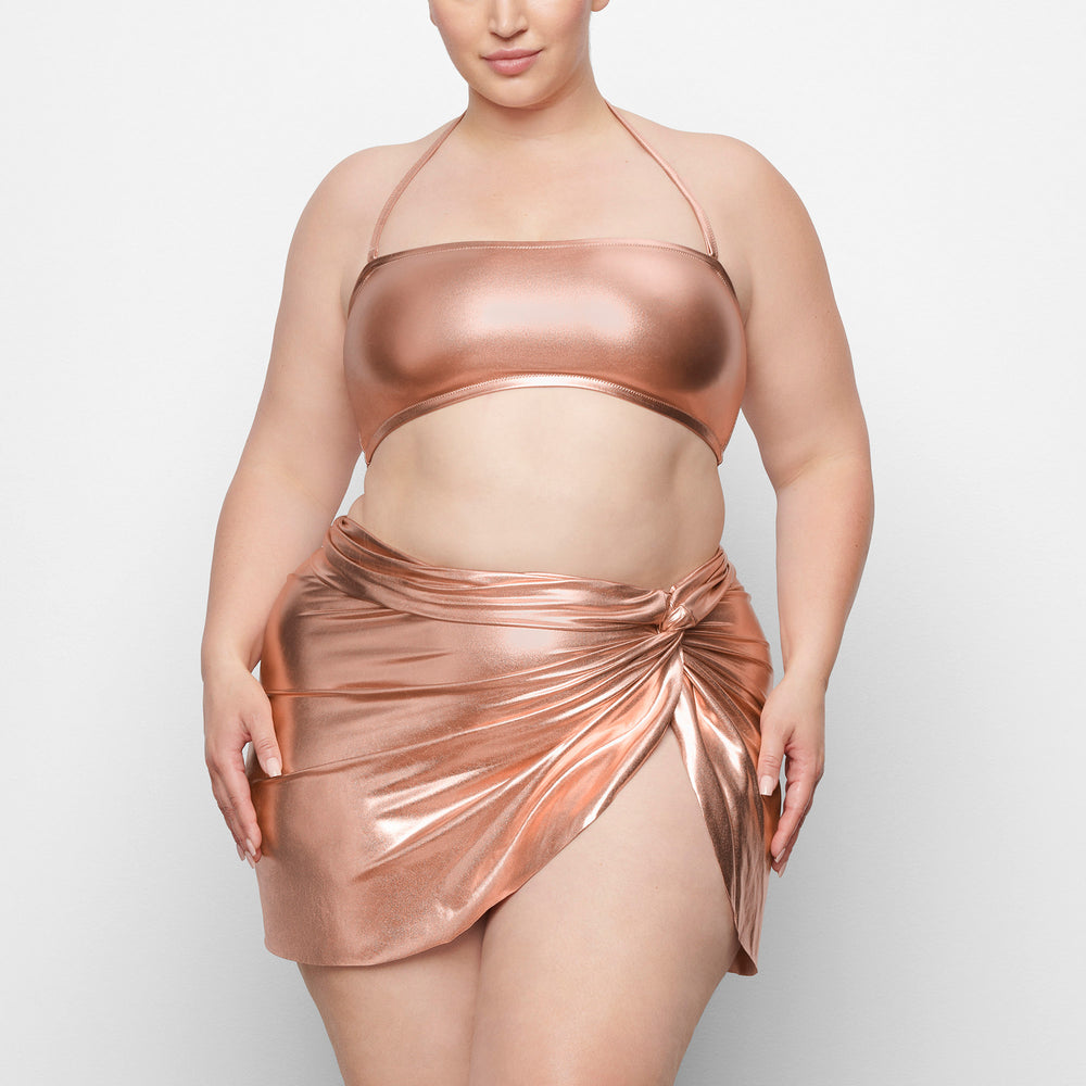 Skims METALLIC SWIM BANDEAU BIKINI TOP Two Pieces Roze Goud | RZW-629305