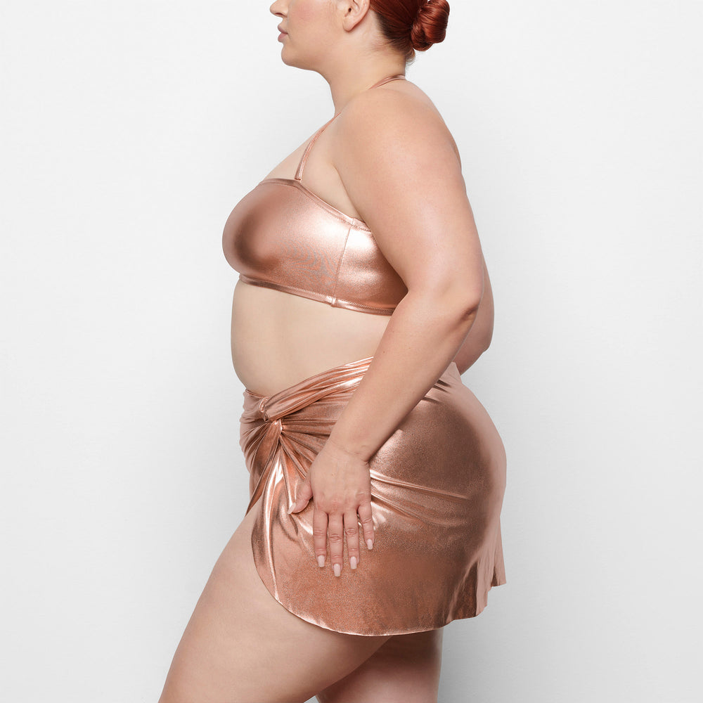 Skims METALLIC SWIM BANDEAU BIKINI TOP Two Pieces Roze Goud | RZW-629305