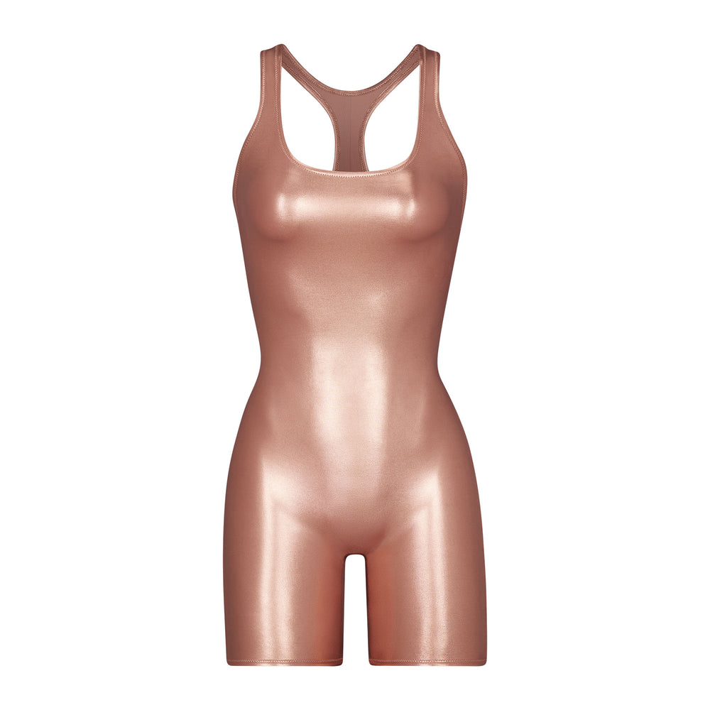 Skims METALLIC SWIM CYCLE SUIT One Piece Roze Goud | VTR-954603