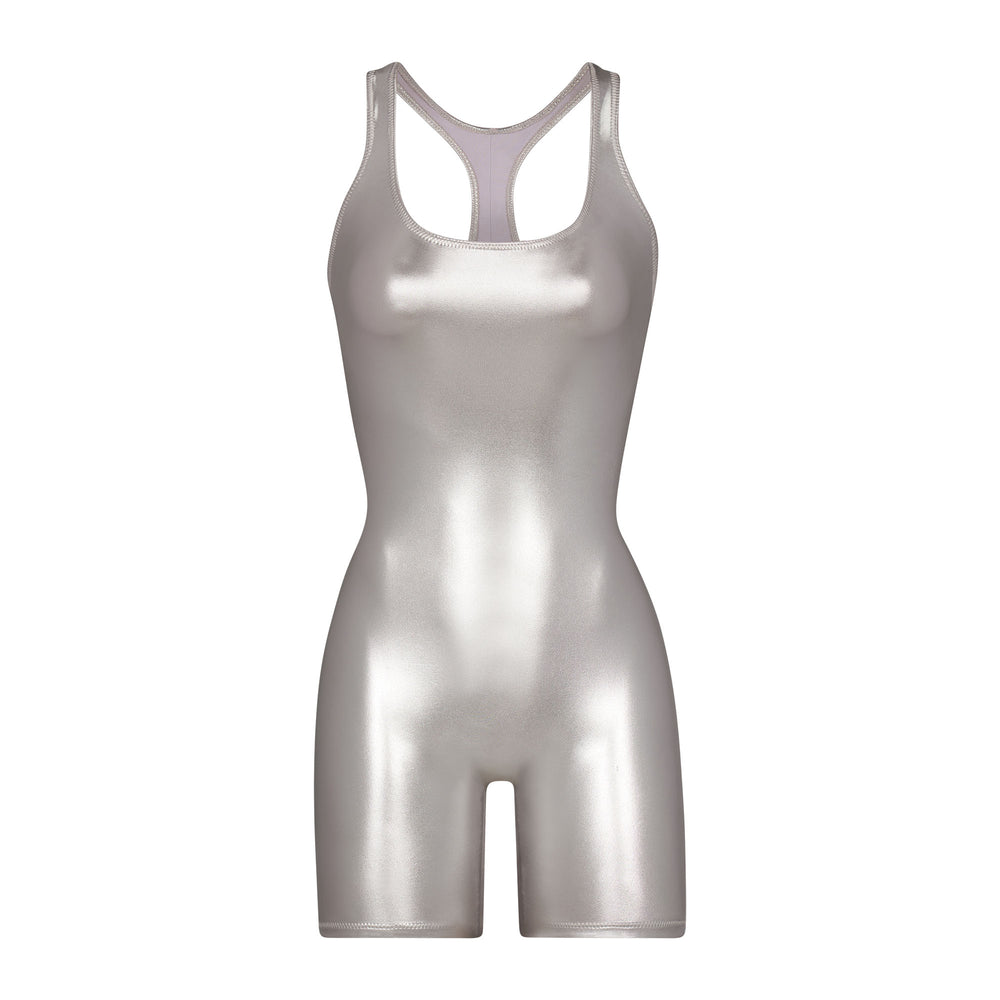 Skims METALLIC SWIM CYCLE SUIT One Piece Grijs | ZTD-801396