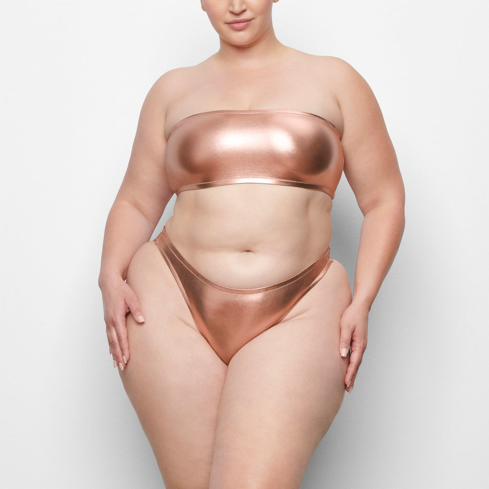 Skims METALLIC SWIM DIPPED MID WAIST BOTTOMS Two Pieces Roze Goud | FIO-780243