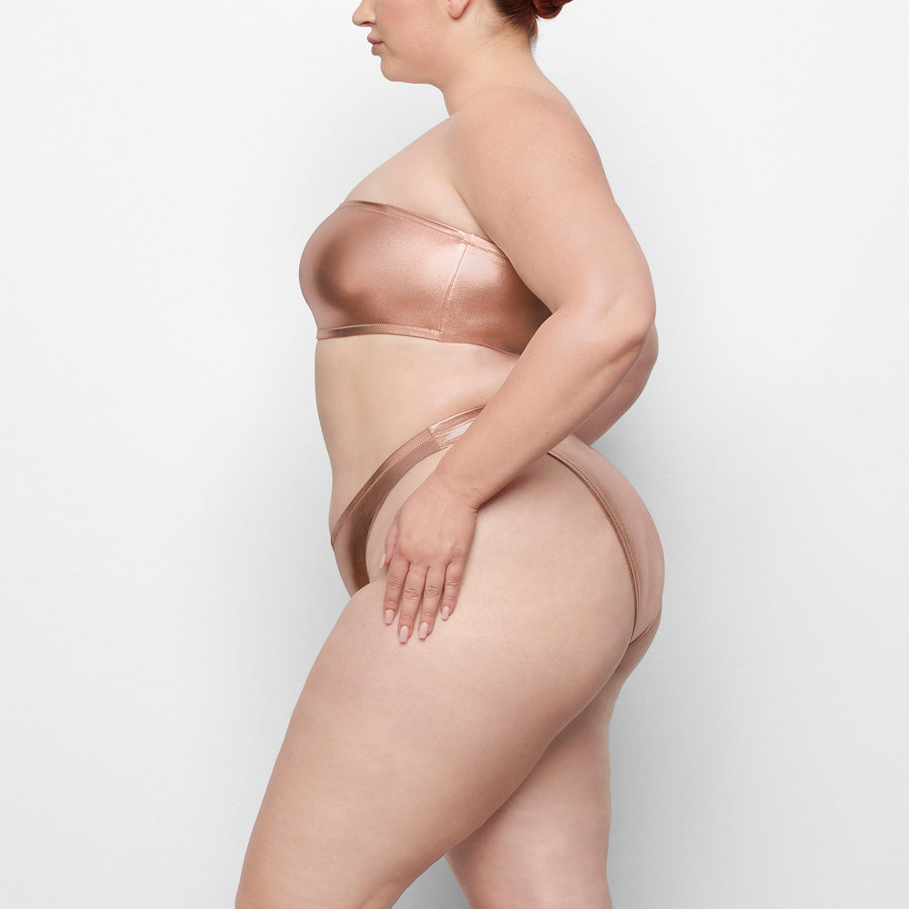 Skims METALLIC SWIM DIPPED MID WAIST BOTTOMS Two Pieces Roze Goud | FIO-780243