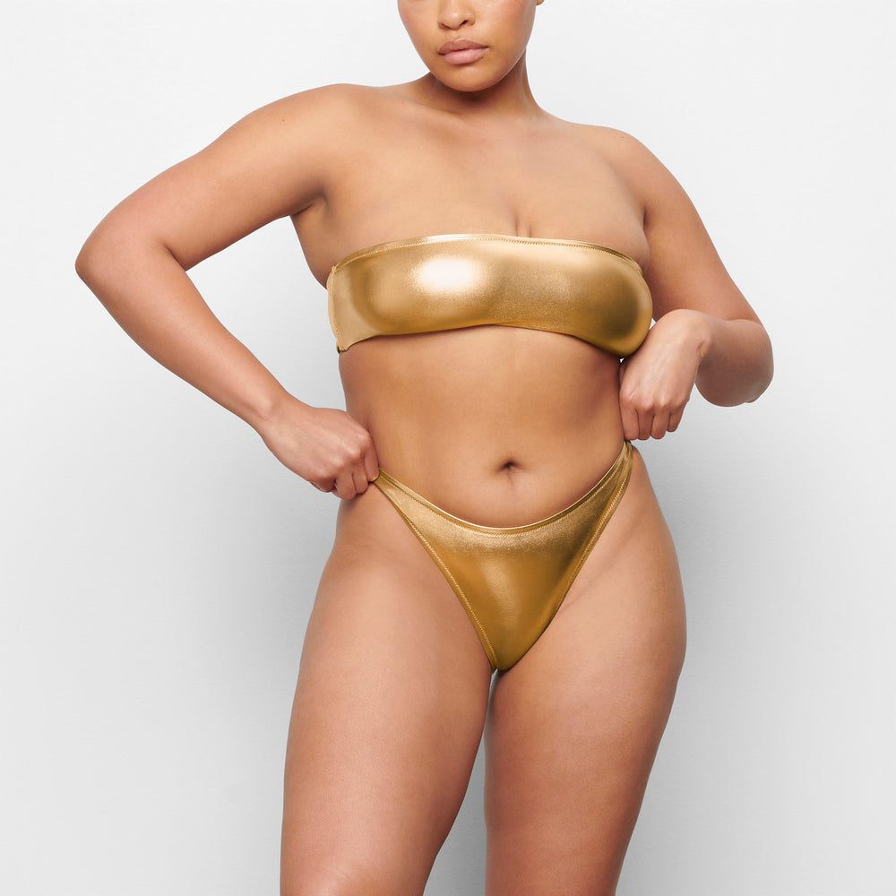 Skims METALLIC SWIM DIPPED MID WAIST BOTTOMS Two Pieces Goud | MQG-107658