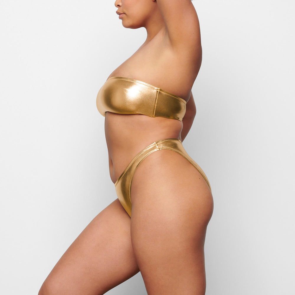 Skims METALLIC SWIM DIPPED MID WAIST BOTTOMS Two Pieces Goud | MQG-107658