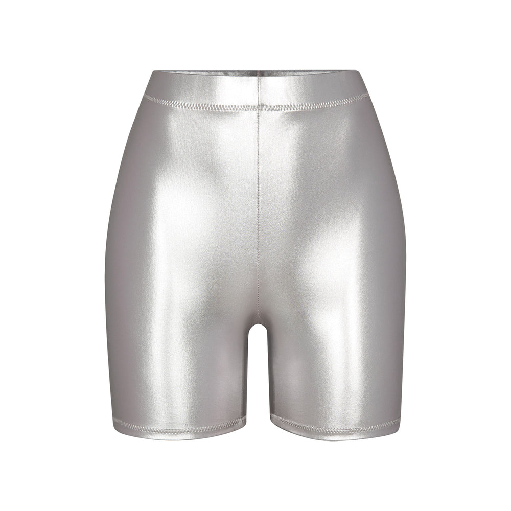 Skims METALLIC SWIM MID WAIST SHORT Cover-ups Grijs | OVD-286910