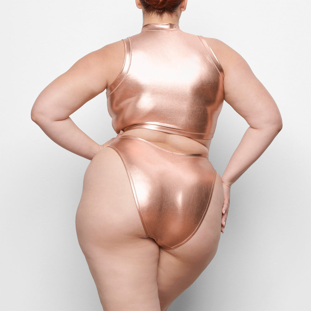 Skims METALLIC SWIM MOCK NECK TANK Two Pieces Roze Goud | QRL-067913