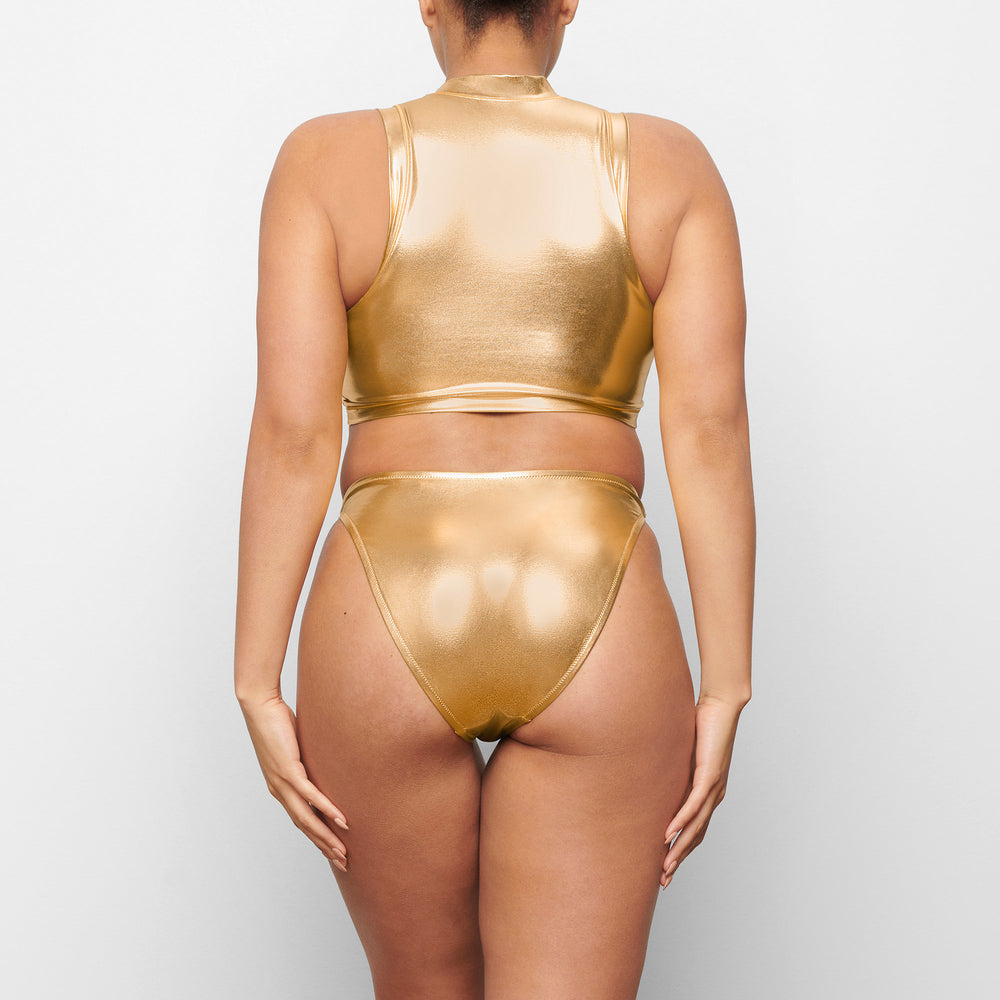 Skims METALLIC SWIM MOCK NECK TANK Two Pieces Goud | ZFK-125046