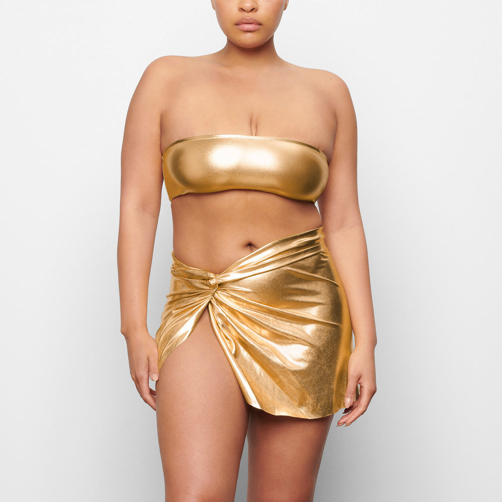 Skims METALLIC SWIM SARONG MINI SKIRT Two Pieces Goud | CGA-954021