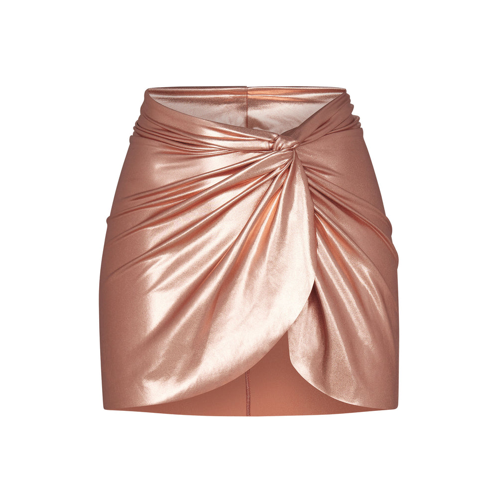 Skims METALLIC SWIM SARONG MINI SKIRT Two Pieces Roze Goud | MKR-915276
