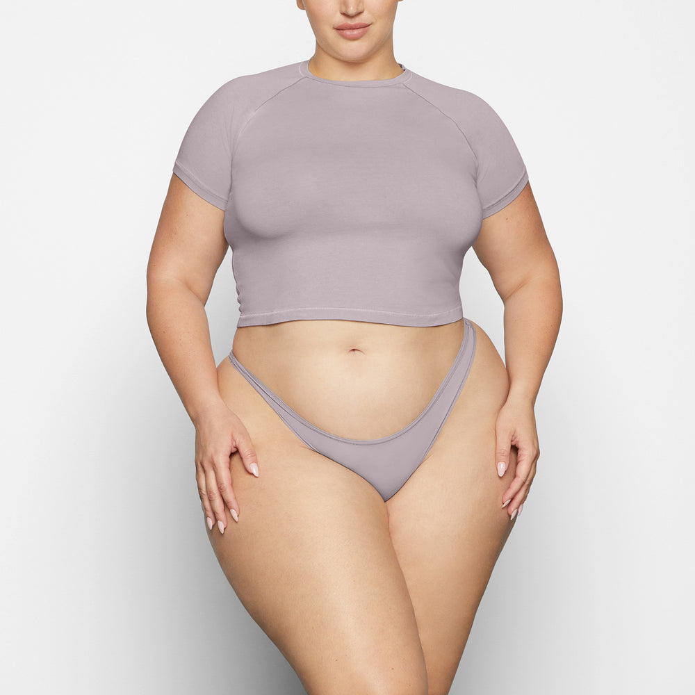 Skims NEW VINTAGE CROPPED RAGLAN T-shirt Zilver | DWG-637512