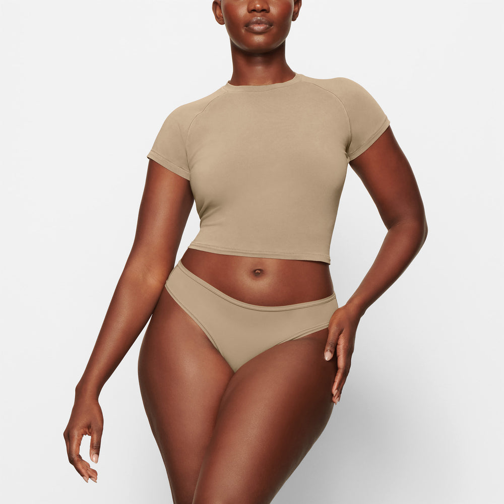 Skims NEW VINTAGE CROPPED RAGLAN T-shirt Abrikoos | KVP-214760