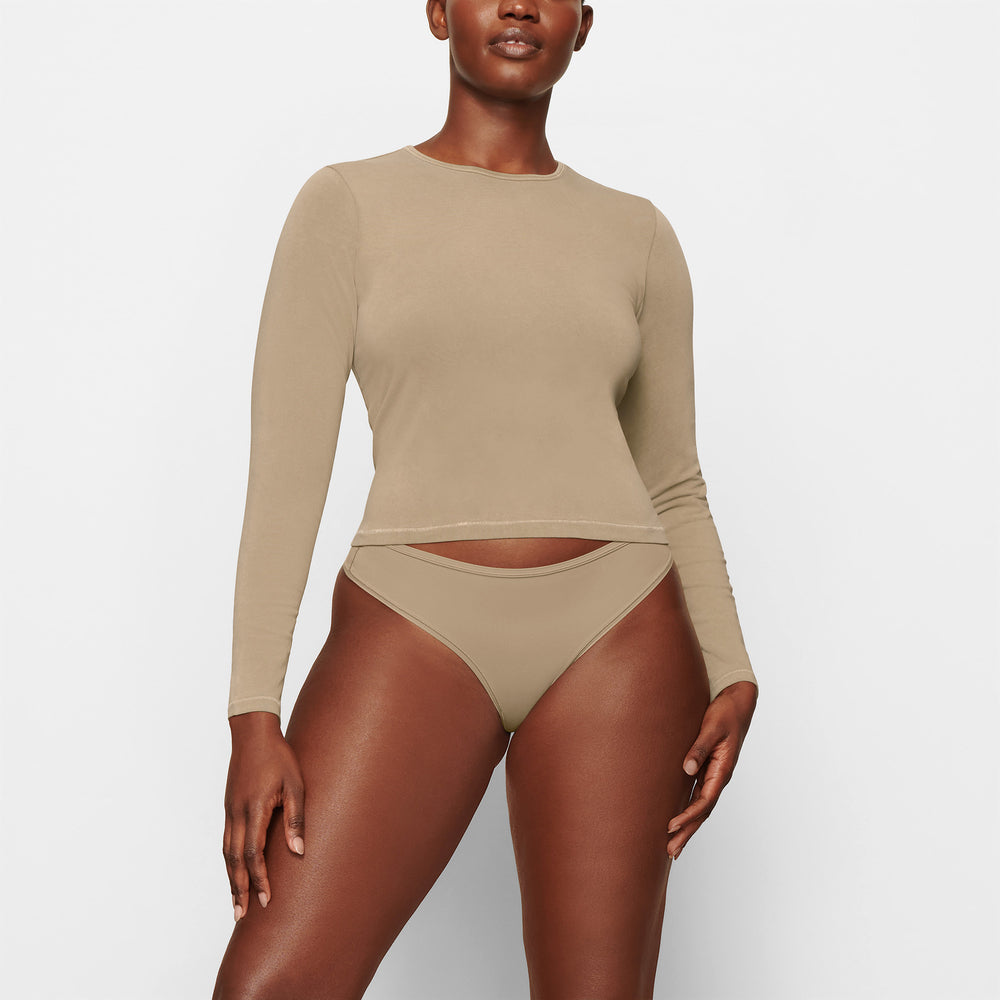 Skims NEW VINTAGE LONG SLEEVE T-shirt Abrikoos | TQZ-546023