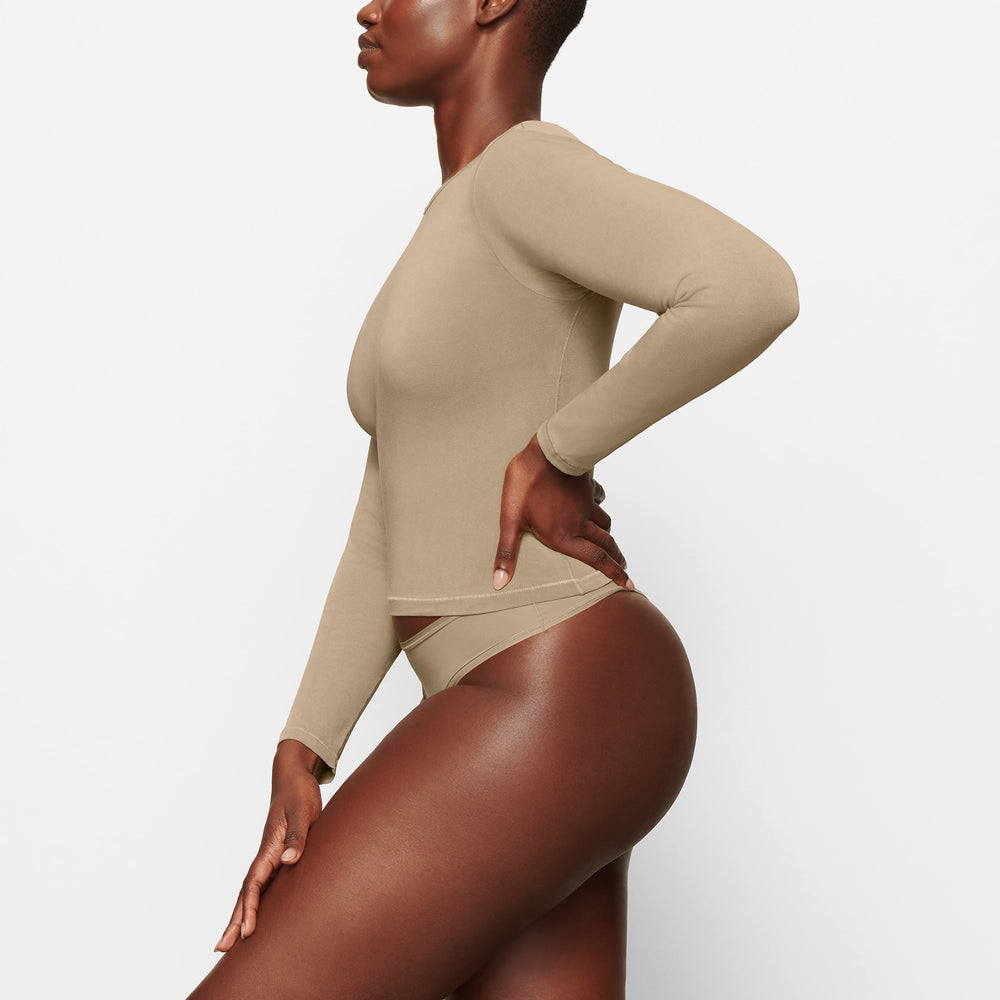 Skims NEW VINTAGE LONG SLEEVE T-shirt Abrikoos | TQZ-546023