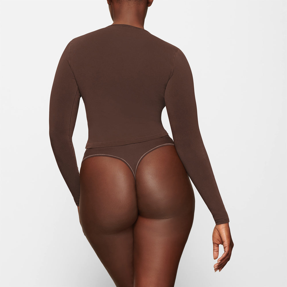 Skims NEW VINTAGE LONG SLEEVE T-shirt Chocola | AZG-079215