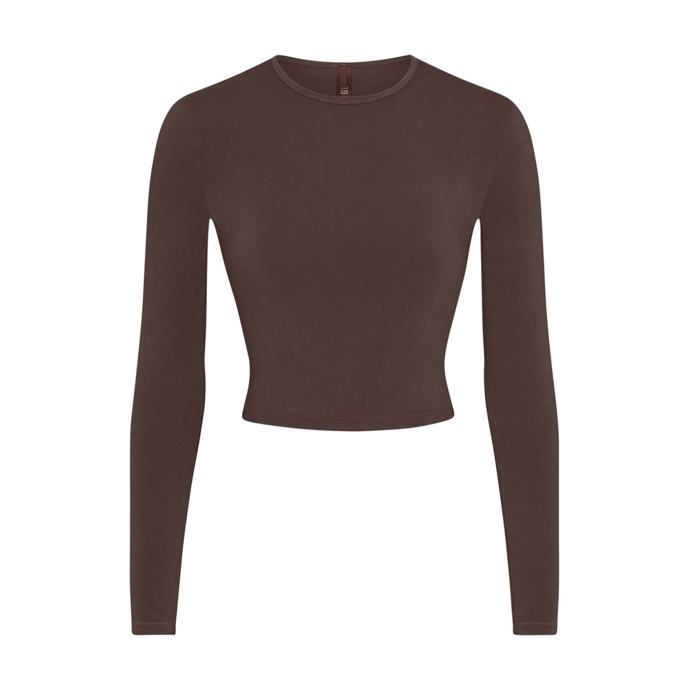 Skims NEW VINTAGE LONG SLEEVE T-shirt Chocola | AZG-079215
