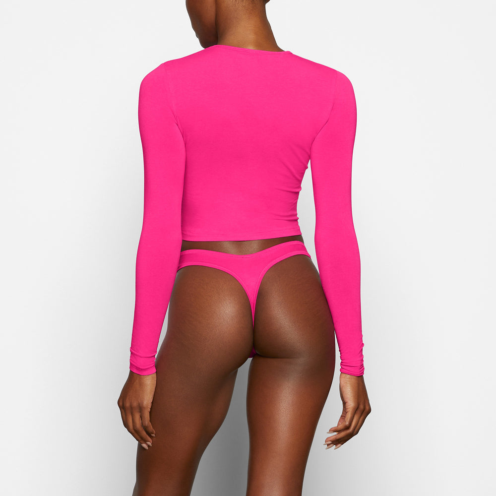 Skims NEW VINTAGE LONG SLEEVE T-shirt Fuchsie | DHE-605143