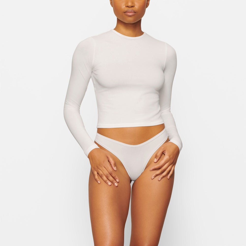 Skims NEW VINTAGE LONG SLEEVE T-shirt Wit | ESD-025786