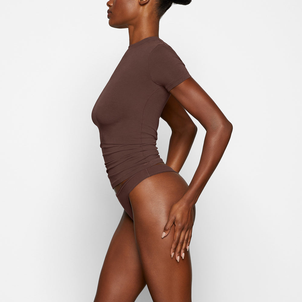 Skims NEW VINTAGE LONG T-shirt Chocola | QFI-183974