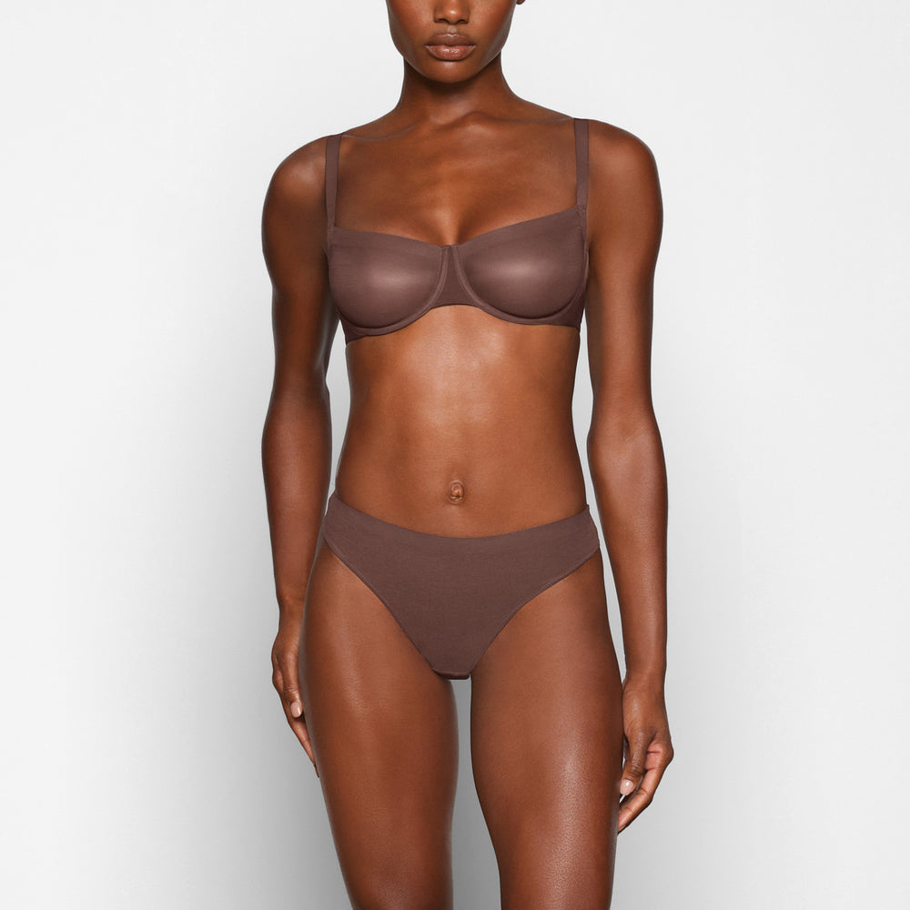 Skims NO SHOW MOLDED UNLINED Balconette Bra Chocola | YCM-657394