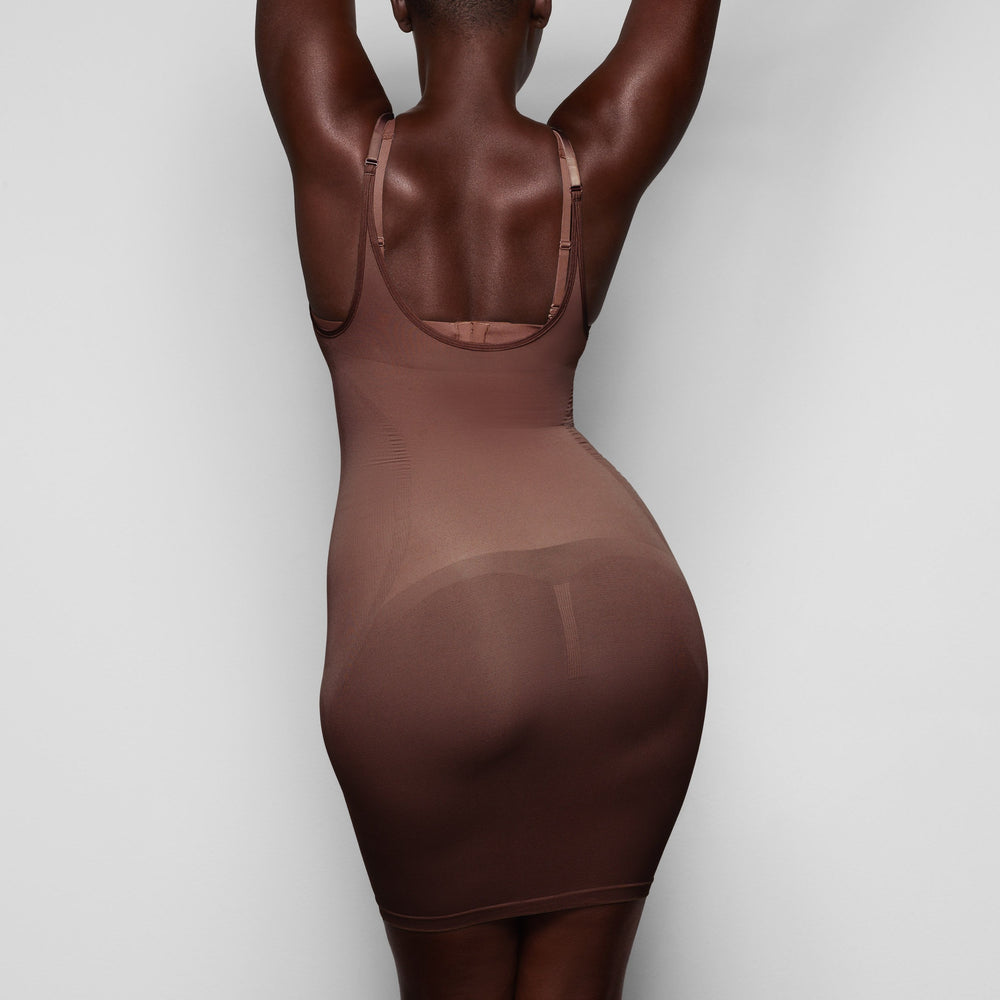 Skims OPEN BUST SLIP Dress Chocola | MKO-962438
