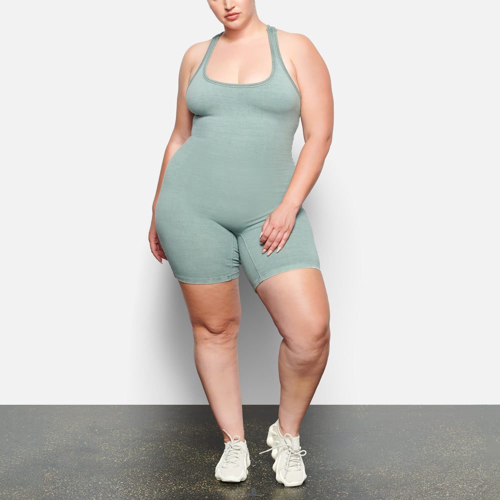 Skims OUTDOOR Mid Thigh Bodysuit Blauw | HVF-348107