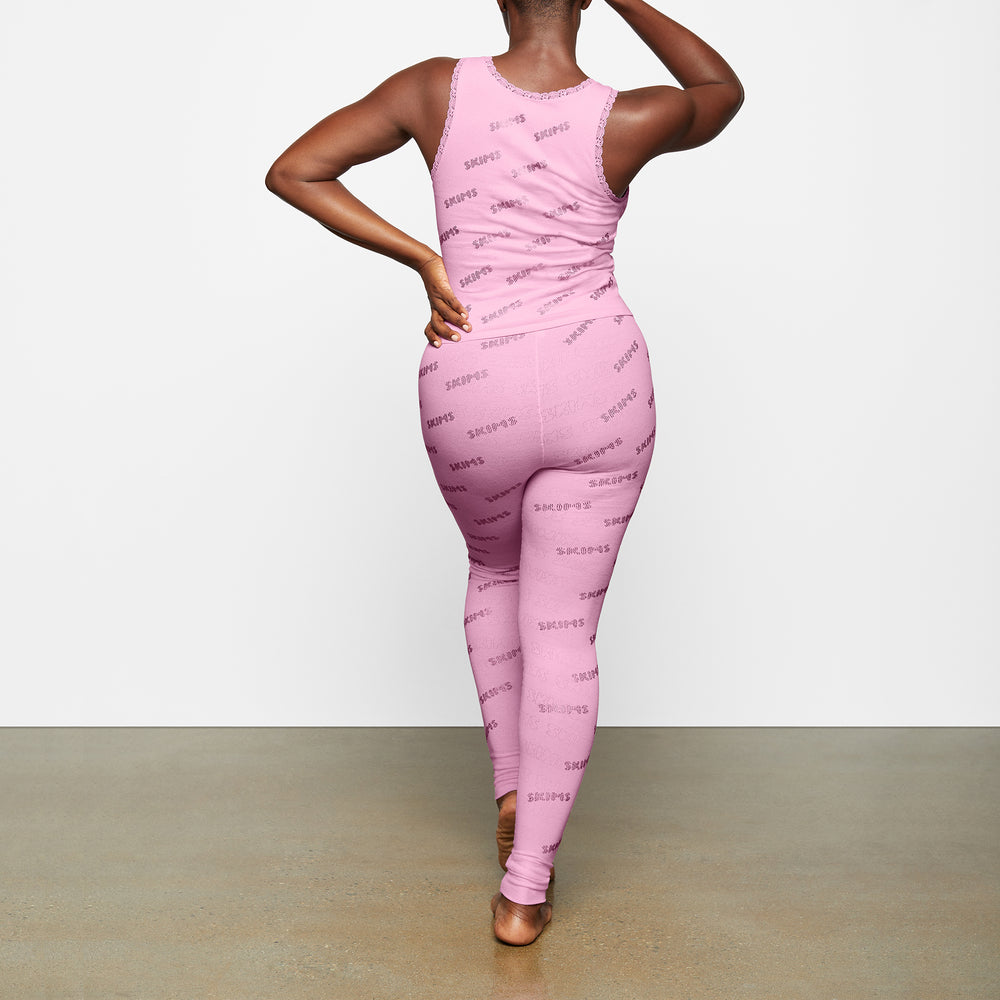 Skims RHINESTONE LOGO POINTELLE Leggings Roze | XPQ-378964