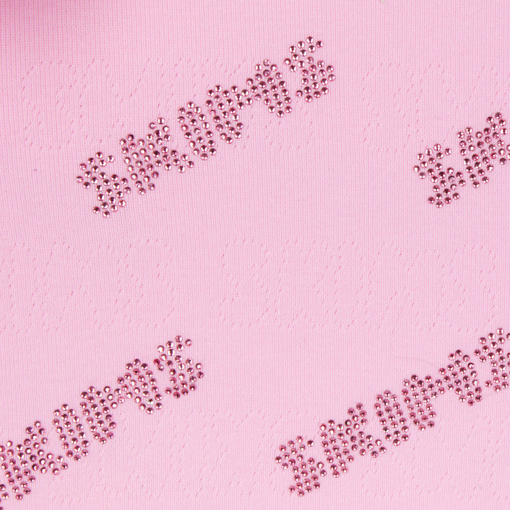 Skims RHINESTONE LOGO POINTELLE Leggings Roze | XPQ-378964