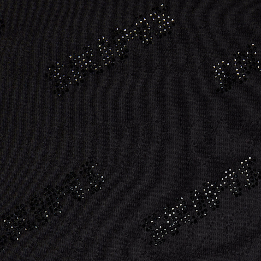 Skims RHINESTONE LOGO POINTELLE Onesie Zwart | MTK-254368
