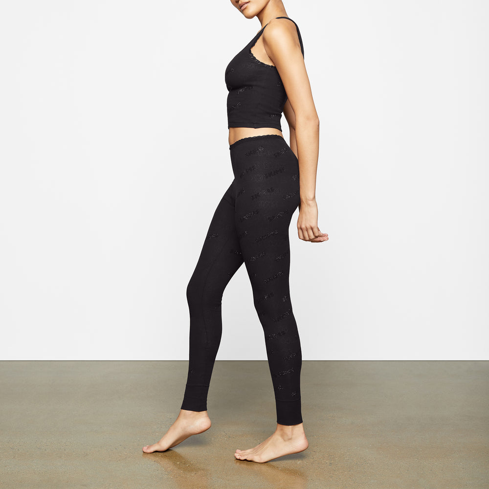 Skims RHINESTONE LOGO POINTELL Leggings Zwart | YQN-203567
