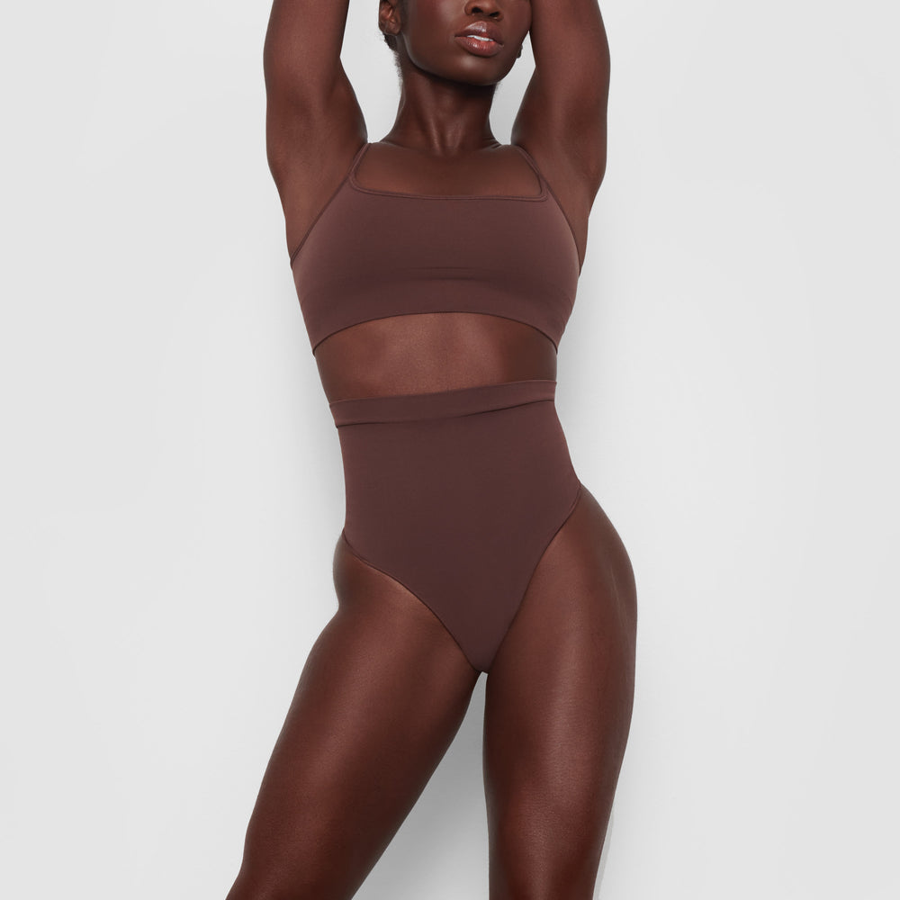 Skims SCULPTING MID WAIST Thong Chocola | AUZ-618730