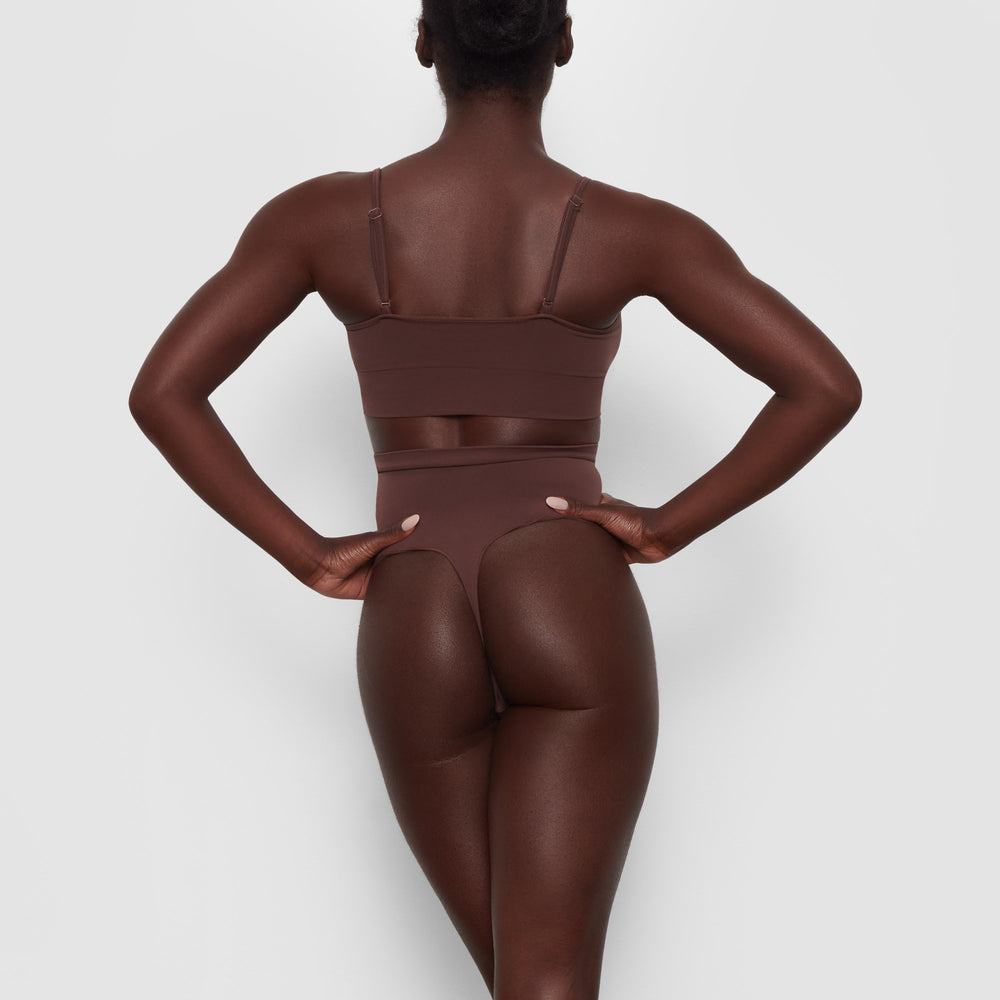 Skims SCULPTING MID WAIST Thong Chocola | AUZ-618730