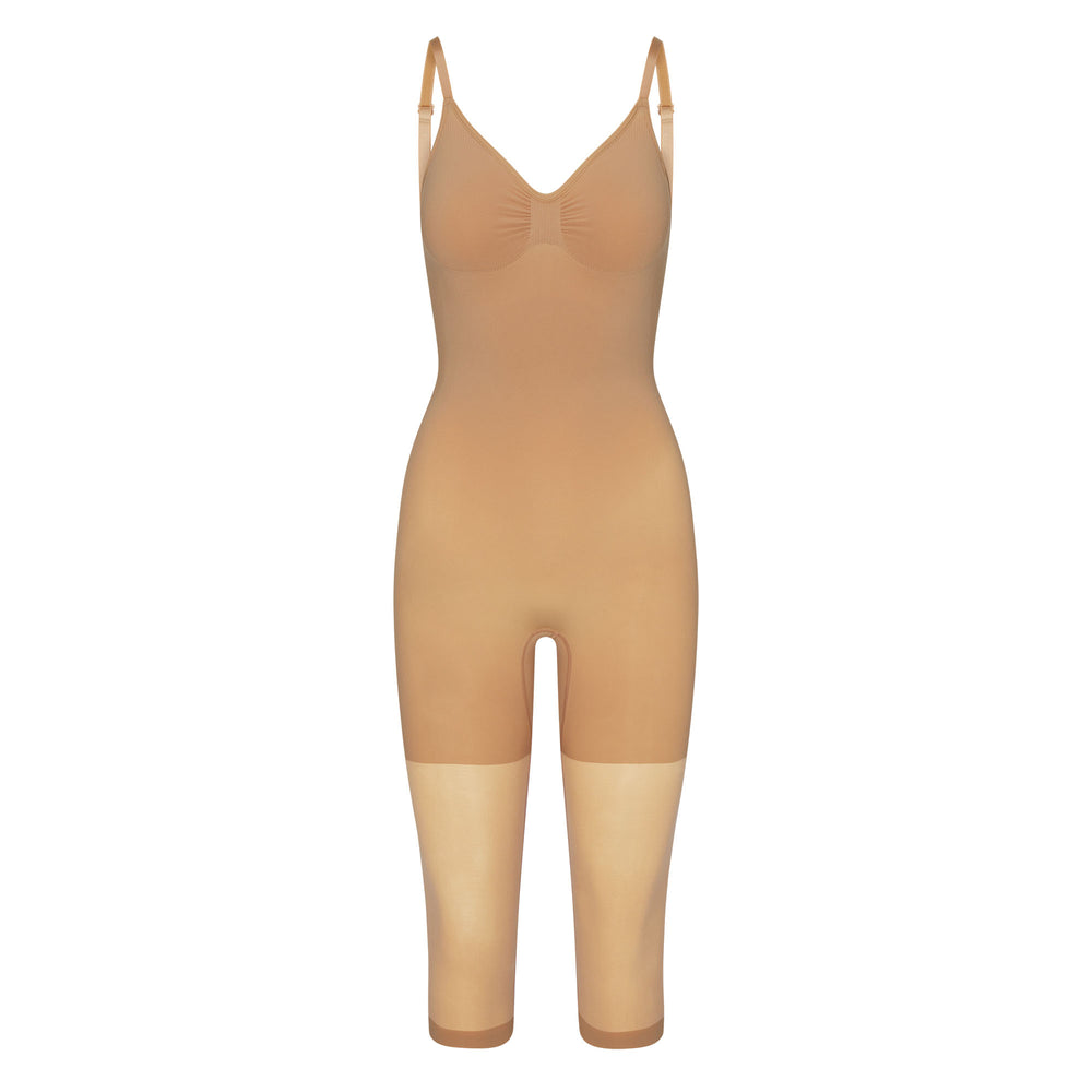 Skims SEAMLESS SCULPT WITH HOSIERY LEG Low Back Bodysuit Beige | GMS-156794