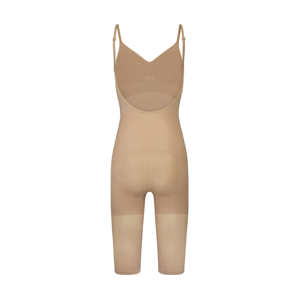 Skims SEAMLESS SCULPT WITH HOSIERY LEG Low Back Bodysuit Beige | MXW-516239